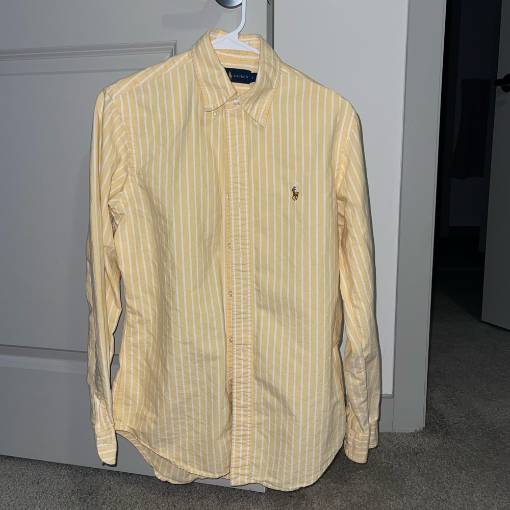 Ralph Lauren Yellow Striped Dress Shirt